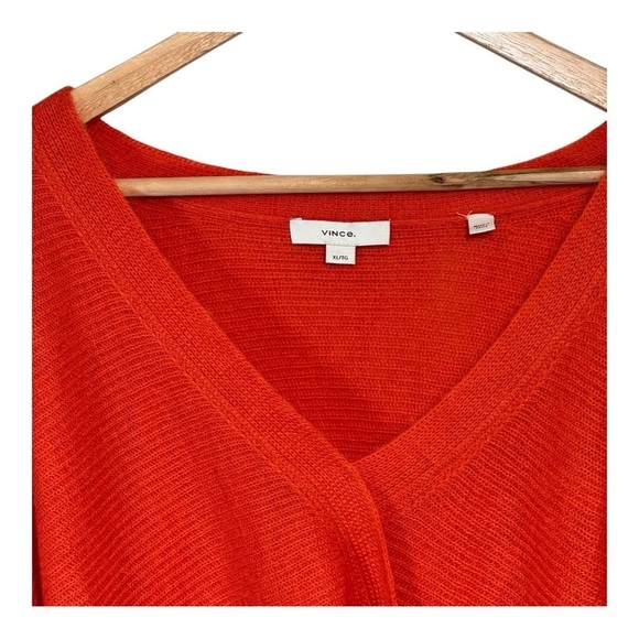 Vince Cross Front Wool & Mohair-Blend Sweater in Burnt Coral NWOT - Picture 4 of 9